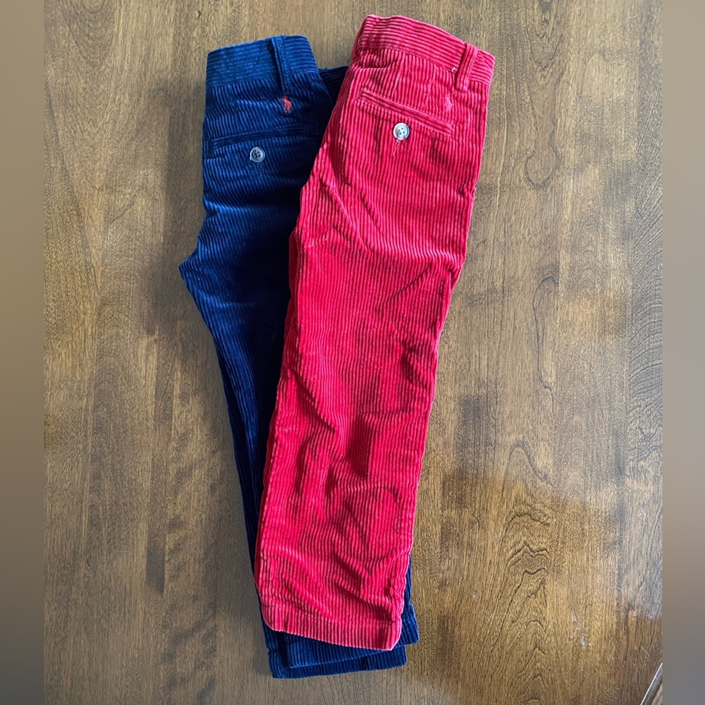 Ralph Lauren Polo 3T Corduroy Pants - Red and Navy
Both included!